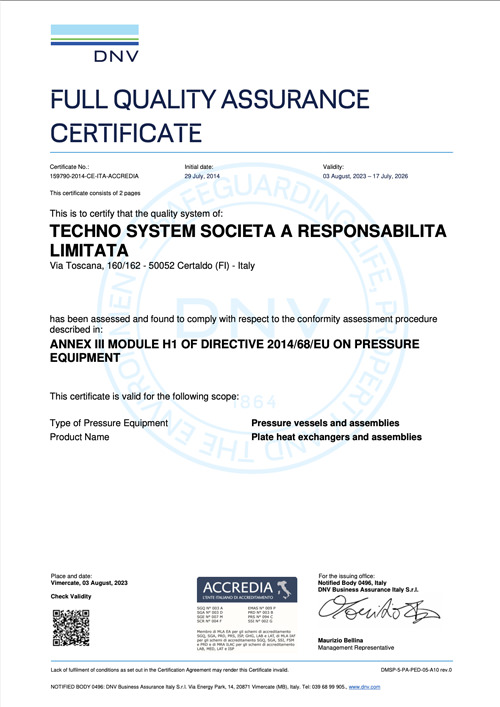 Πιστοποίηση PED H1 2017