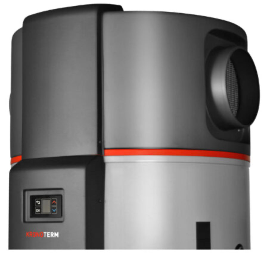 Η ίδια η αντλία θερμότητας στο επάνω μέρος του δοχείου ζεστού νερού