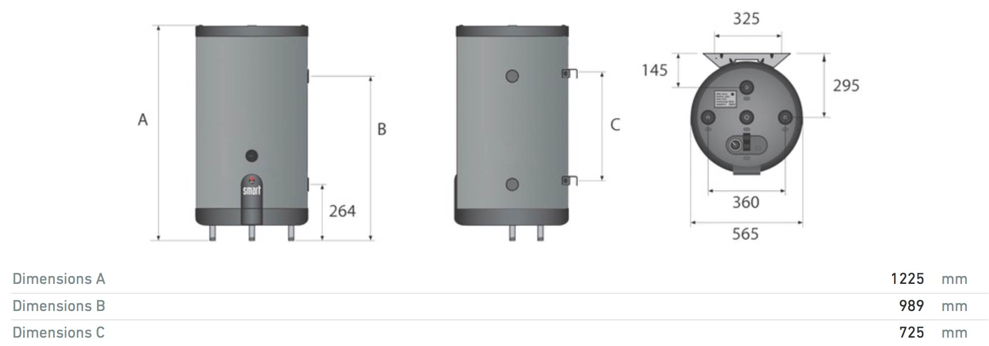 Smart 160 dim δοχείο ζεστού νερού εναλλάκτης