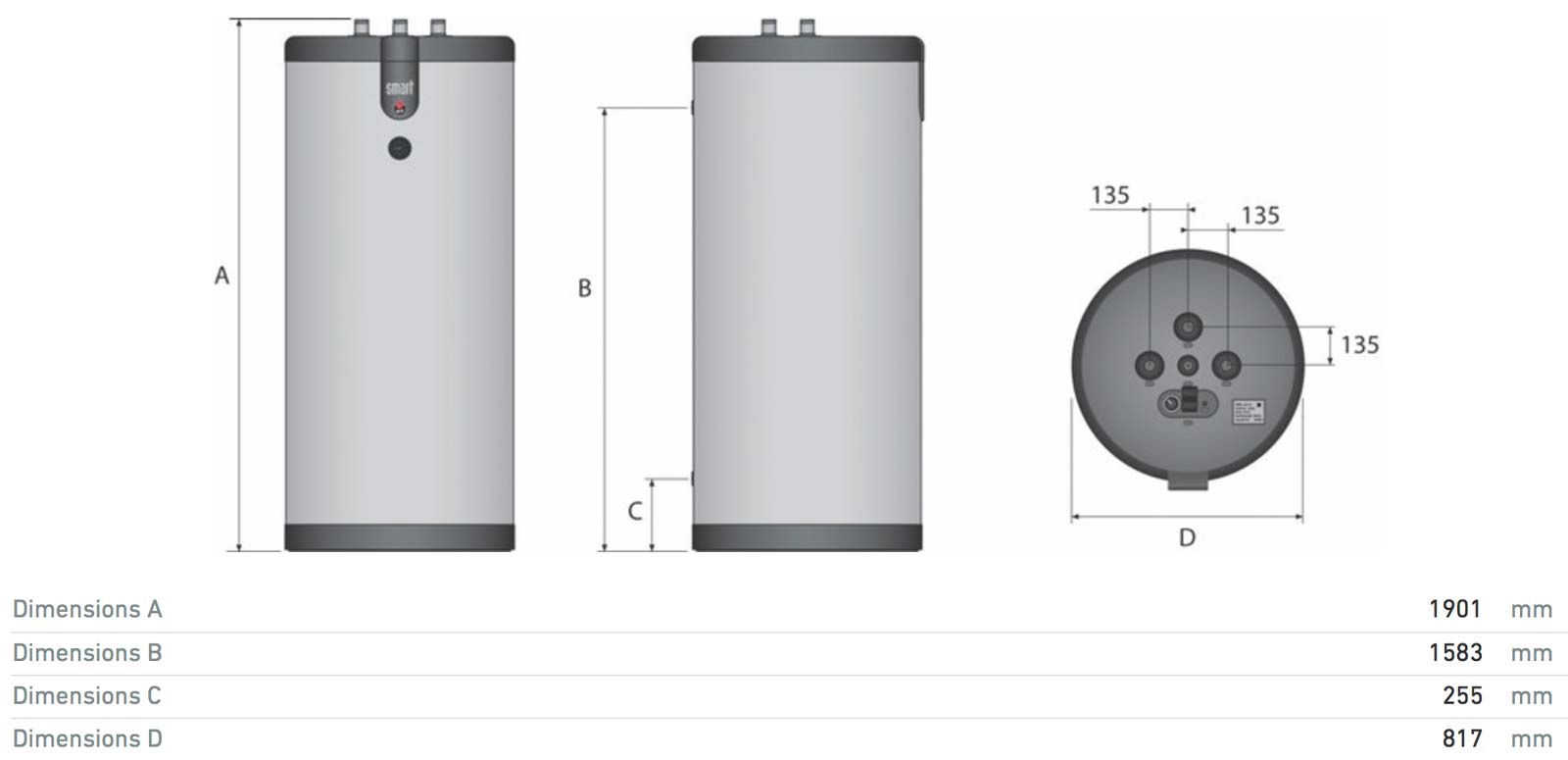Smart 600 ανοξείδωτο μποιλερ